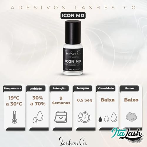 Cola Lashes Co ICON MD adesivo extensão de cílios 5ml