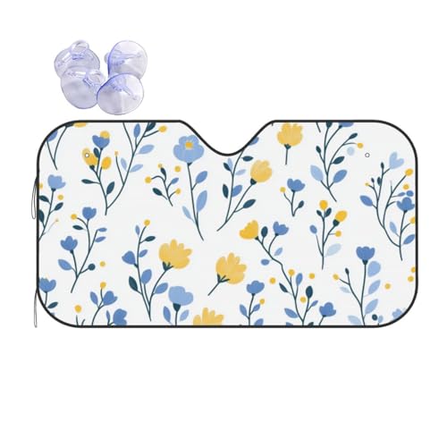 Parasol ventana delantera para coche en verano con estampado floral alegre 1
