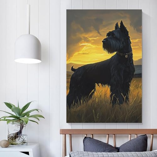 Lienzo de Schnauzer para decorar el salon y pasillo de casa 5