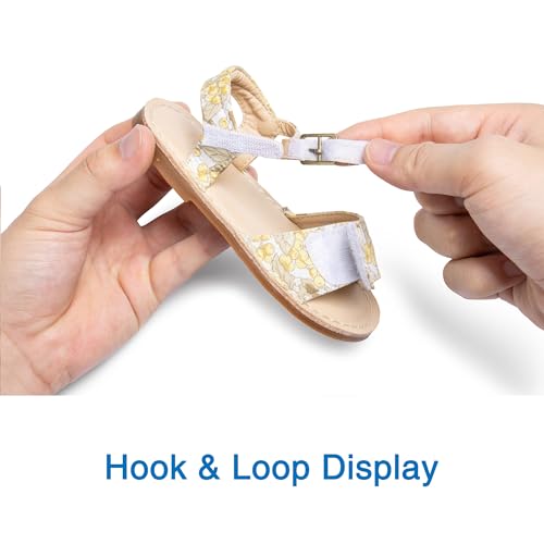 Image of THEE BRON Toddler Girls Vintage Open Toe Sandals Cushioned Comfy Summer Dress Shoes