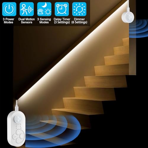 Luz LED con Sensor Doble para Interior 16.4FT Blanco Cálido miniatura 2
