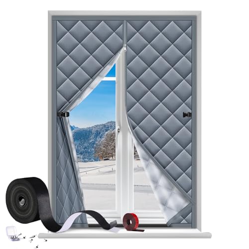 Window Insulation Kit for Winter 39'x63' Cold Weather Thermal Curtain with Reflective Aluminum...