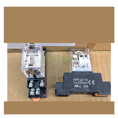 Relé HF18FF 024-2Z1 conmutación estable de 7A con base de 8 pines para sistemas eléctricos