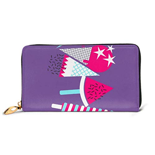 Preisvergleich Produktbild JHGFG Mode Handtasche Reißverschluss Brieftasche Happy Summer Grußkarte EIS Telefon Telefon Clutch Geldbörse Abendkupplung Blocking Leder Brieftasche Multi Card Organizer