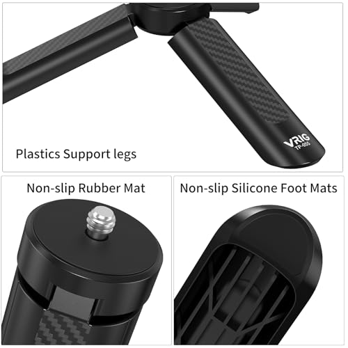 Image of VRIG TP05S Mini Tripod for DJI OSMO Pocket 3,Portable Pocket Stand Desk Small Handheld Selfie Stick with 1 /4 inch Screw Vlog for insta360 X5 /X4 /X3 /DJl Osmo Action 5 Pro /4 /3