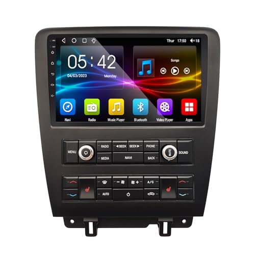 4+64G Car Radio for Ford Mustang 9 inch Touch Screen 2010 2011 2012 2013 2014 Stereo Wireless Carplay/WiFi/Bluetooth/EQ Audio/Andriod Auto/AM/FM/AHD Camera