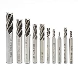 DEXIFUXI Zylinderschaft Schaftfräser 4 Rillen 2-12 mm Bohraufsätze Cutter Metall Fräser Bohrer Sets 10 stücke für Aluminium Stahl Titan Holz