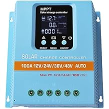 Upgraded 100A MPPT Solar Charge Controller, 12V 24V 36V 48V Solar Panel Regulator, LCD Display Solar Panel Intelligent Controller with Dual USB Port for Lead-Acid/Lithium Battery, Max 100V Input