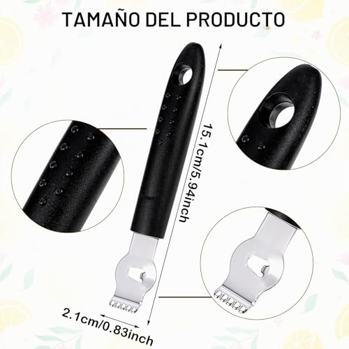 Miniatura 6 de Ouligay Herramienta De Rallador De Limón, Cuchillo De Canal, Pelador De Cítricos, Herramientas De Barra De Acero Inoxidable Para Decorar Cócteles, Accesorios De Barman