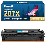 Yowell 207X Toner Cyan Mit Chip Kompatibel für HP 207X 207A für HP Color LaserJet Pro MFP M283fdw Toner für Color LaserJet Pro M255dw M282nw M283fdn M255nw M283 M282 M255 W2211A W2211X - Cyan