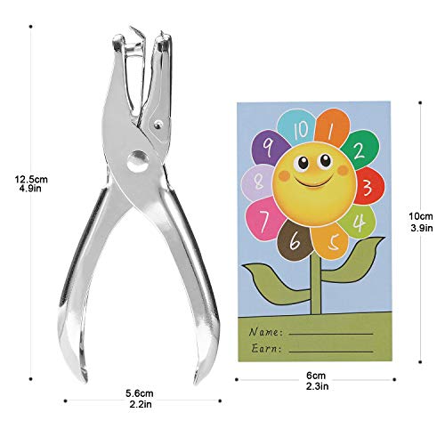 Image of ONEDONE Punch Cards 200 Pack Incentive Reward Cards for Classroom Kindergarten Preschool Home 3.9 inch x 2.4 inch Sunflower Reward Punch Card for Teachers Students Kids Behavior Management