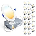 Ensenior 20 Pack 4 Inch LED Recessed Ceiling Light, Dimmable, 2700K-5000K 5CCT, 750LM 9W 120V, High Brightness Canless Wafer Downlight - ETL&FCC&IC