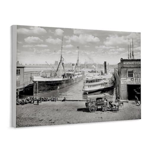 Pier Near Wall Street VintageWall Art, Wall Delor, Poster Print Suitable for Classroom Bedroom...