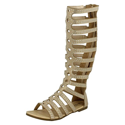 Spot On - Sandalias romanas chica , color Beige, talla Infant 12