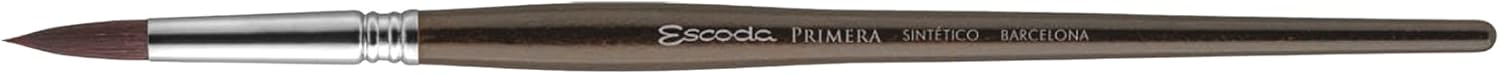 Escoda Primera Series 1975 Artist Watercolor and Acrylic Paint Brush, Synthetic Maroon Teijin Filament, Round, Size 20
