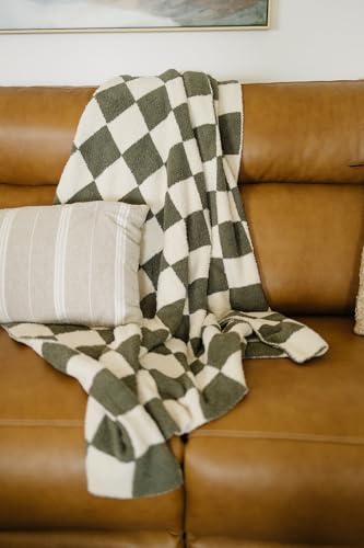 Image of Mebie Baby Green Checkered Plush Baby Blanket 30x40 - Soft, Lightweight, Breathable | Available in Two Sizes