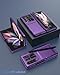 Viaotaily for Samsung Galaxy Z Fold 3 Case with Card Holder & S Pen Holder & Slide Lens Cover, Built-in Hinge Protection & Screen Protector, Durable Sturdy Phone Cover for Galaxy Z Fold 3, Dark Purple
