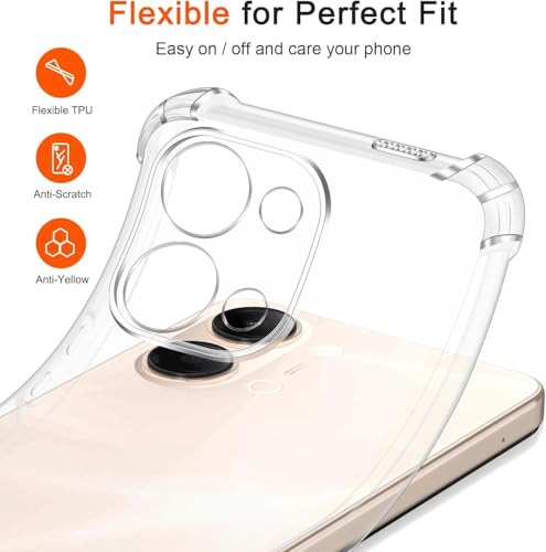 Image of Lustree Compatible with vivo Y21 5G Back Cover| Clear + TPU Case with 4 Corner Air Cushion Protection & Camera Protection | Slim& Stylus Cover for vivo Y21 5G