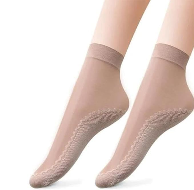 Ankle Length Women Transparent Socks fashion Socks Silky Anti-Slip Cotton Sole Sheer Ankle High Tights Hosiery Socks For Girls.