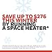 Honeywell Safeguard Motion Sensor Ceramic Space Heater, Large Room, Black –Ceramic Heater with Two Heat Settings and Slim Tower Design