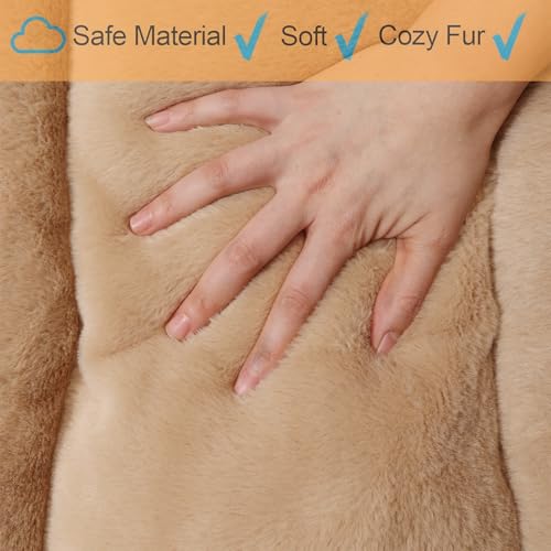 Dog Beds Crate Pad for Medium Dogs Fit Metal Crates or Cages,Ultra Soft Dog Kennel Mat for Crates Washable with Anti-Slip Bottom Kennel Pad for Dogs Cozy Sleeping Mattress,30" x 19",Light Brown by zihapgpzp - Image 6