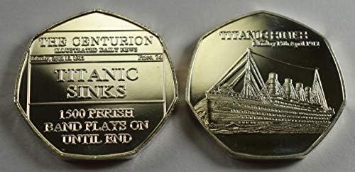 RMS TITANIC SINKS 1913 Silver Commemorative Coin 20TH CENTURY NEWS 'THE CENTURION' SERIES Albums/50p Coin Hunt Collectors