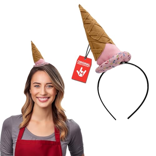 Nicky Bigs Novelties Morph Cone Headband, Ice Cream Headband, Ice Cream Accessories, Funny Headbands, Funny Hat, Crazy Hats, Silly Hats For Adults