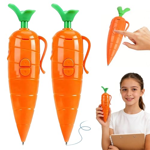 Stylo Carotte, 2 Pièces Stylo Carotte Enregistreur Vocal, Stylo à Bille Orange Mignon, S-tylo Enregistreur En Forme De Carotte, S-tylo Jouet en Forme De Carotte, pour les enfants et les étudiants