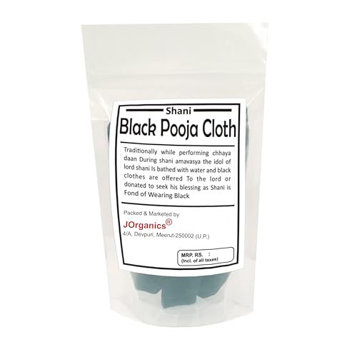 Image of Black Pooja Cloth, Traditional Prayer Fabric, 1 x 1.25 Metres