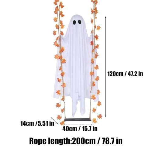 Fantasma en columpio brillante para decoración de Halloween exterior e interior 6