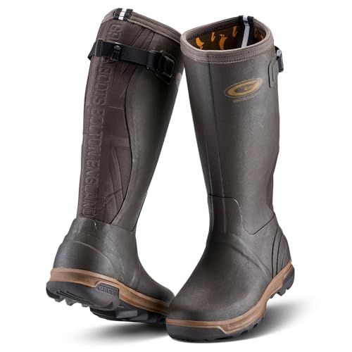 Grubs Highline Herren Gummistiefel, Mahagoni, verstellbar, wadenisoliert, Gummi, mahagoni, 45 EU