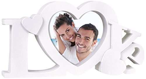 Zep Z23W Marbella Collection Love Cadre Photo Résine Blanc 10 x 10 cm