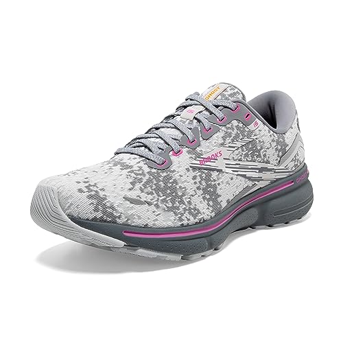 Brooks Men's Ghost 15 Neutral Running Shoe, White/Oyster/Oriole, 44 EU