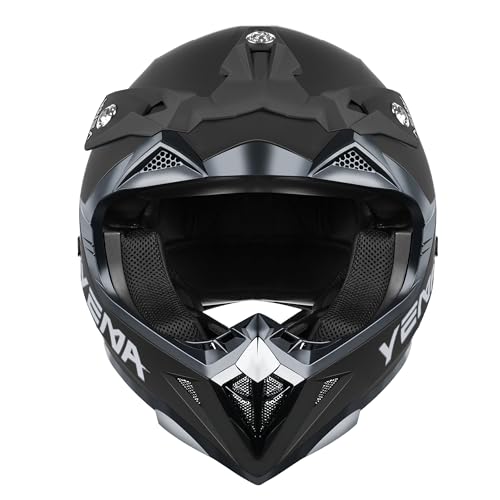 Image of YEMA Adults Dirt Bike Helmets, Ventilated Motocross ATV Dirtbike Offroad BMX MX Helmets, DOT Approved Motorcycle Helmets, YM-915, Black