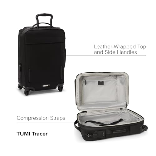 TUMI - Voyageur Leger 4 Wheeled Luggage - Women's Lightweight and Spacious, Sleek Silhouette, Durable Premium Suitcase - 21.8" International Expandable Carry-On, Black with Gunmetal Hardware - Image 3