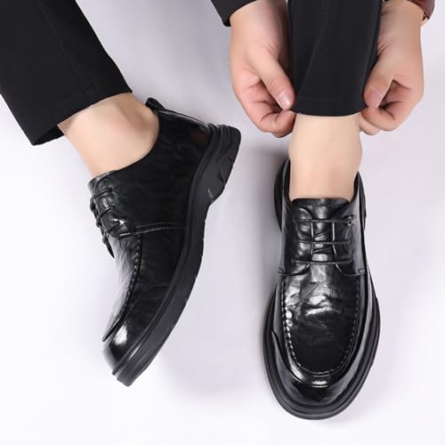 Men’s Leather Dress Shoes for Men, Round Toe Lace-up Comfort Brogue Dress Shoes Casual Business Work2