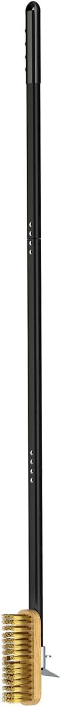G.a HOMEFAVOR Pizza Oven Brush Stone Cleaner Brass Bristles & Steel Scraper Cleaning Tool With Detachable Long Handle For Oven BBQ Grill, Total Length 31.1'' or 46.5''
