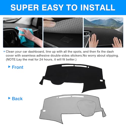 Autorder Dashboard Cover Mat for Toyota Avalon 2013-2018 Accessories Dash Cover Upgrade Flannel Dash Mat Sunshade Glare UV Rays Protector by Autorder - Used condition - Image 5