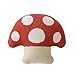 Longhui bedding Mushroom Throw Pillow with Polka Dots, Red & Khaki Decorative Cushion for Sofa Bed Chair, Soft Polyester Plush Pillow Include Inserts - 18x20 Inches Kawaii Home Decor​