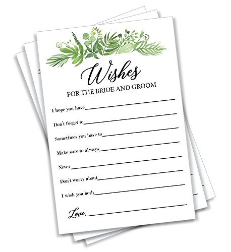 50 Greenery Wishes for The Bride and Groom - (50-Cards) Wedding Advice and Well Wishes Guest Book Alternative