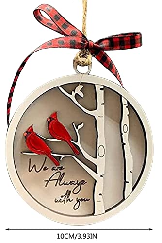 Christmas Decorations Handmade Memorial Ornament With Cardinals, 3D Layered Wood Christmas Tree Memorial Ornament- We Are Always With You, Gifts Idea For Christmas Keepsake (B) #TOP2