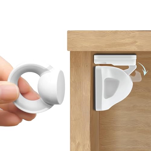 Image of Booboo® Magnetic Child Safety Cupboard Locks for Children x4 Locks + x1 Key, Baby Proofing for Kitchen, Cabinets and Drawers, 30 Second Install No Drilling 3M Adhesive (4 Pack)