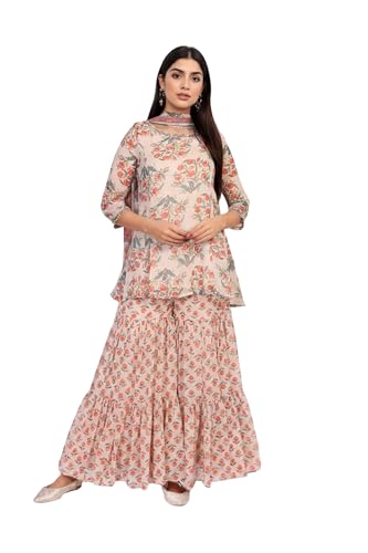 Ensemble Sharara et Dupatta en mousseline : restez élégante et libre de vos mouvements