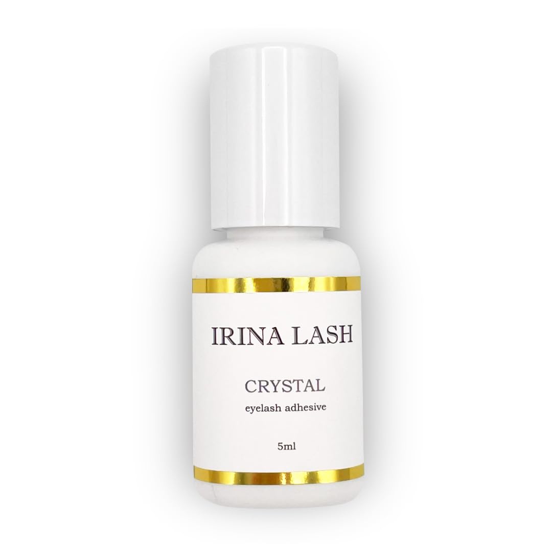 Pegamento Pestañas pelo a pelo Transparente Crystal, Registro Sanitario, Secado Rápido 1 seg, 7 sem retención, 5 ml para Extensiones - Irina Lash