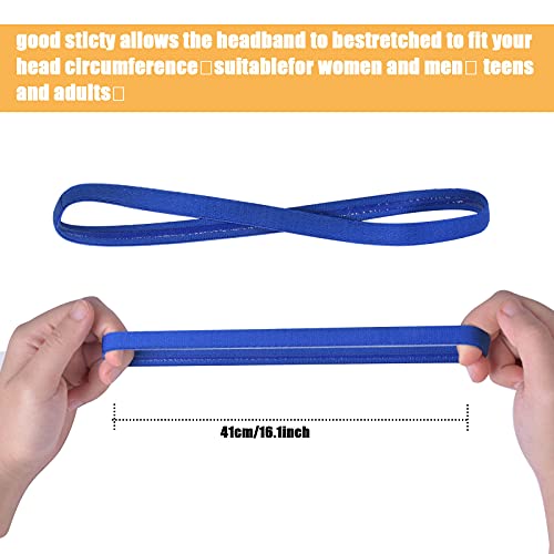 AvoDovA Sport-Stirnband für Kinder, 8 Stück, Fitness-Stirnbänder, schmal, elastisch, rutschfest, elastisches Haarband, Sport, für Jungen, Mädchen, Schwarz, Weiß, Blau, Grau