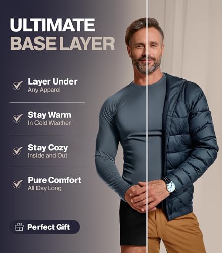 Thermajohn Thermal Shirts for Men Long Sleeve Thermal Compression Shirts for Men Base Layer Cold Weather3