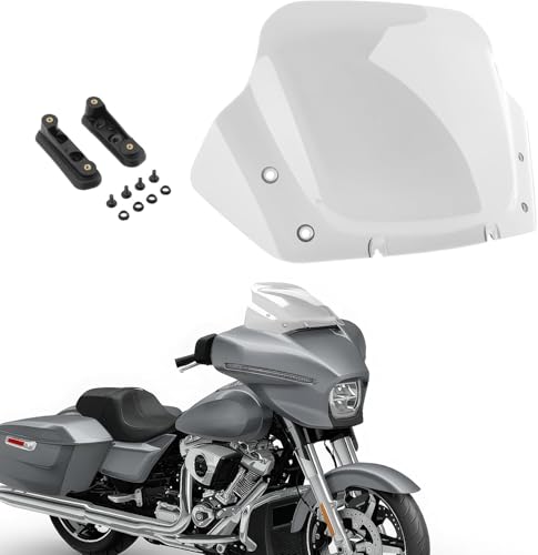 Image of 14 inch Clear Wave Windshield Windscreen Wind Splitter Compatible for Harley Davidson CVO Street Glide FLHXSE 2023-2024, Street Glide FLHX 2024-up