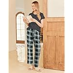 Ekouaer Pajama Sets for Women Round Neck Pjs Short Sleeve Sleepwear with Long Pants Loose Lounge Sets - Image 3