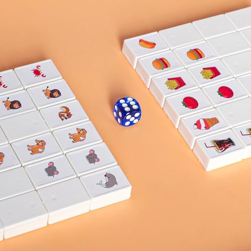 GRACIAS Mahjong Block Set, 50 Plastic Tiles (1.18”) with DIY Stickers, Portable Mahjong Set with A Carry Bag, Mahjong Tile Game - Thumbnail 7