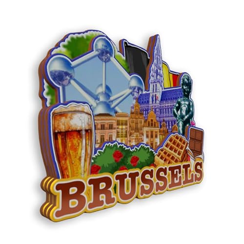 Imán decorativo de refrigerador Brussels Belgium 3-4 pulgadas miniatura 2